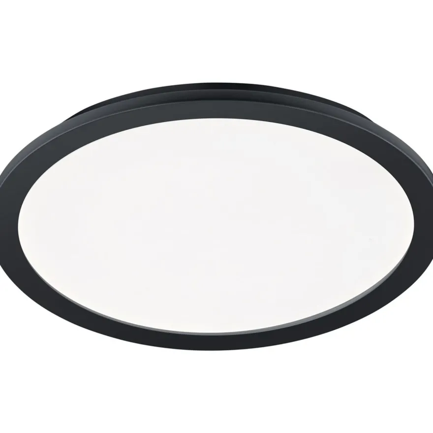 LED-plafondi Trio Camillus, 40cm, upotettava, mattamusta