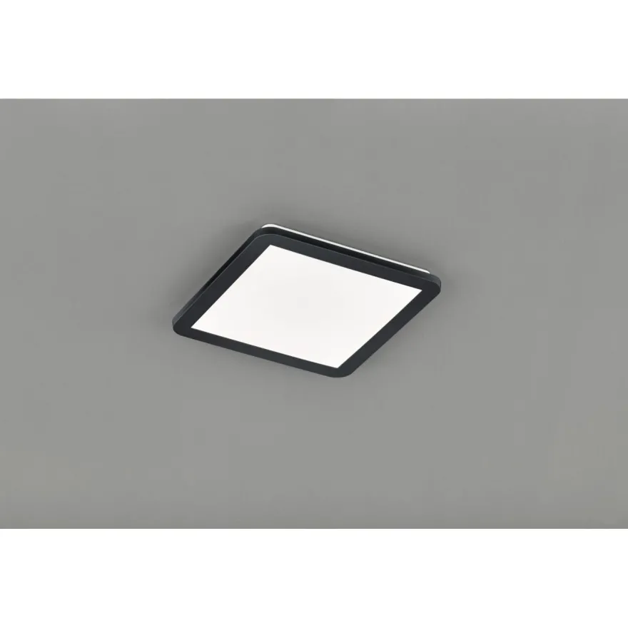 LED-plafondi Trio Camillus, 30x30 cm, mattamusta