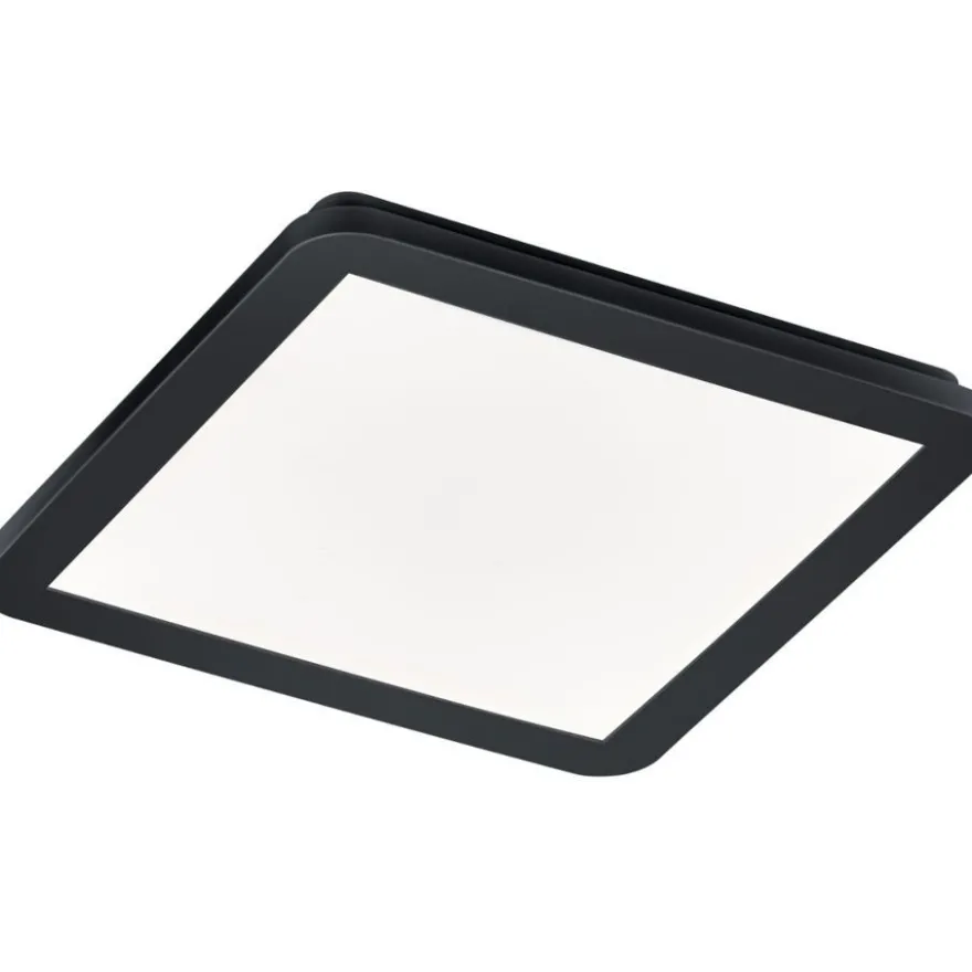 LED-plafondi Trio Camillus, 30x30 cm, mattamusta