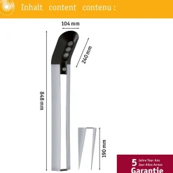 LED-pollarivalaisin aurinkokennolla Paulmann Soley, IP44, 3000K, liiketunnistin, antrasiitti