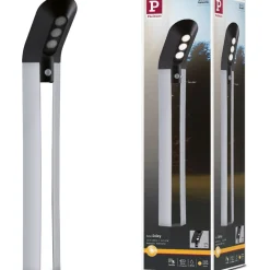 LED-pollarivalaisin aurinkokennolla Paulmann Soley, IP44, 3000K, liiketunnistin, antrasiitti