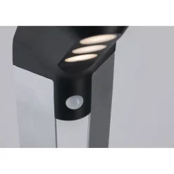 LED-pollarivalaisin aurinkokennolla Paulmann Soley, IP44, 3000K, liiketunnistin, antrasiitti