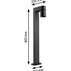 LED-pollarivalaisin Paulmann Kimu, IP44, 82.2cm, 2200K, antrasiitti