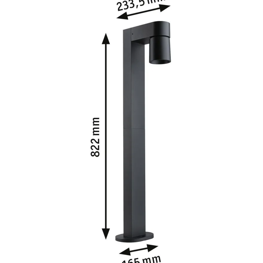 LED-pollarivalaisin Paulmann Kimu, IP44, 82.2cm, 2200K, antrasiitti