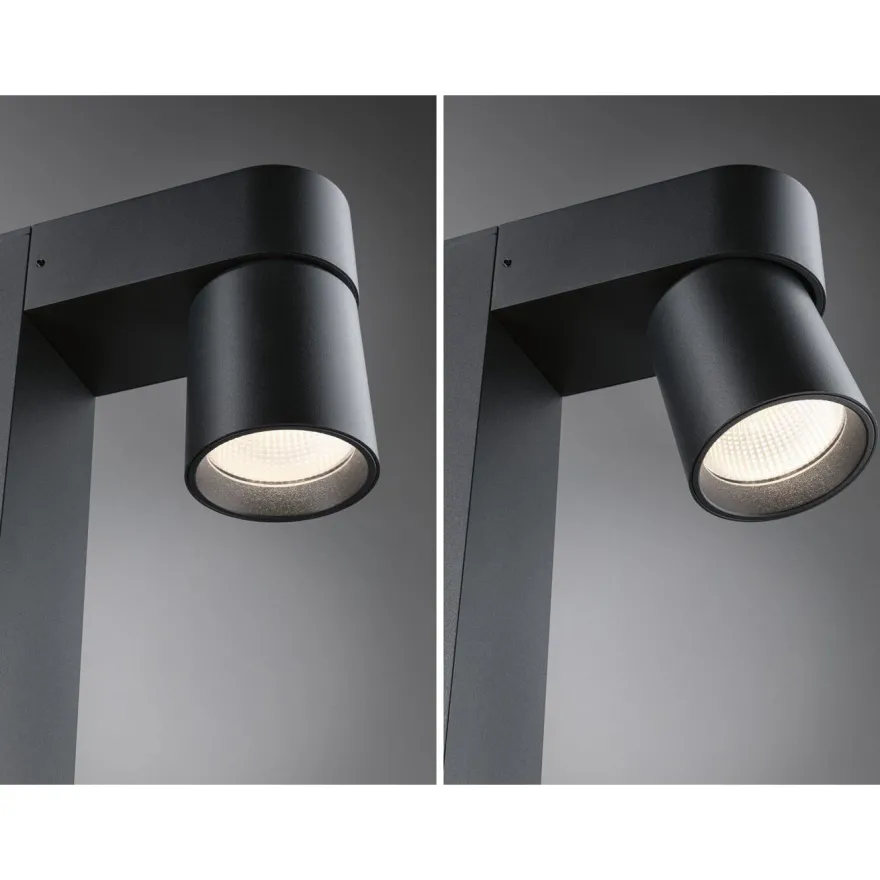 LED-pollarivalaisin Paulmann Kimu, IP44, 82.2cm, 2200K, antrasiitti