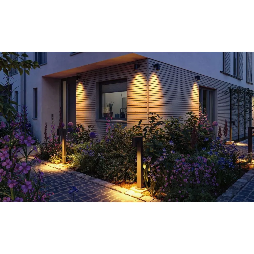 LED-pollarivalaisin Paulmann Kimu, IP44, 82.2cm, 2200K, antrasiitti