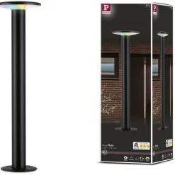 LED-pollarivalaisin Paulmann Plate, Smart Home Zigbee 3.0, IP44, 60cm, RGBW+, antrasiitti