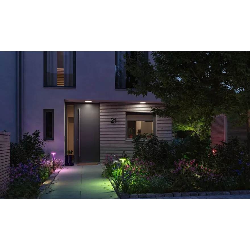 LED-pollarivalaisin Paulmann Plate, Smart Home Zigbee 3.0, IP44, 60cm, RGBW+, antrasiitti