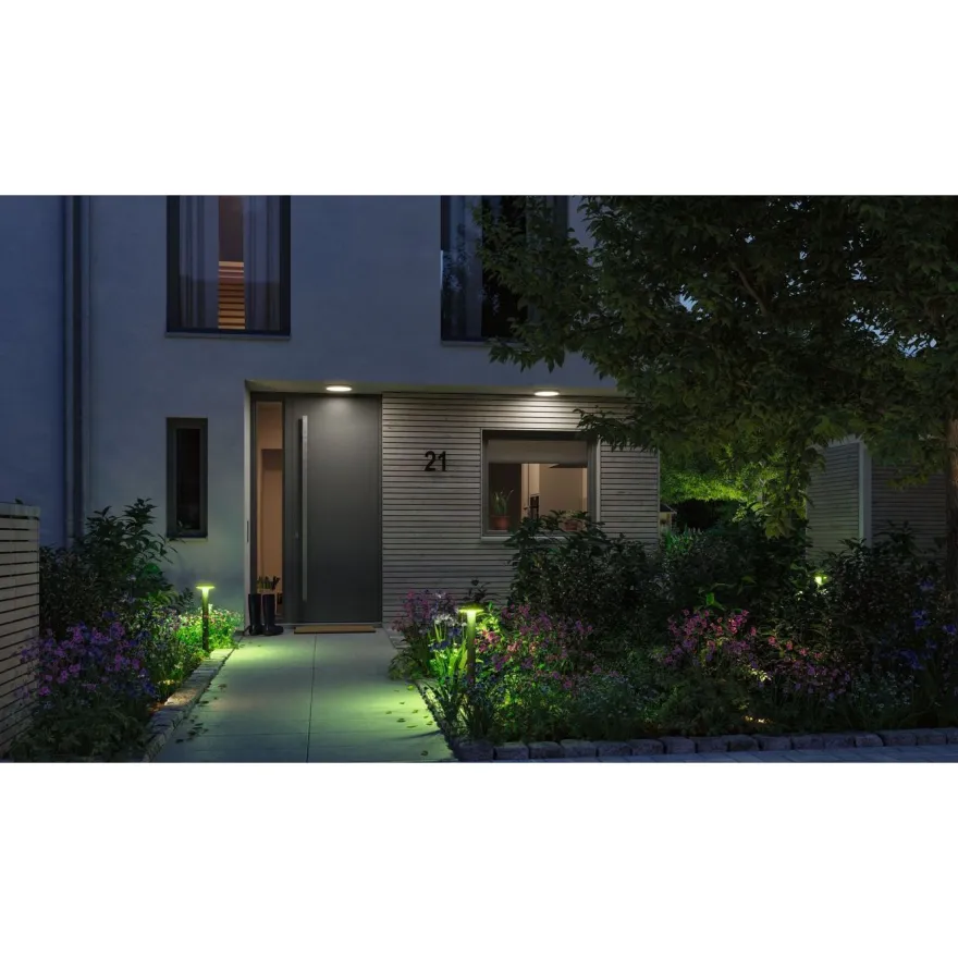 LED-pollarivalaisin Paulmann Plate, Smart Home Zigbee 3.0, IP44, 60cm, RGBW+, antrasiitti