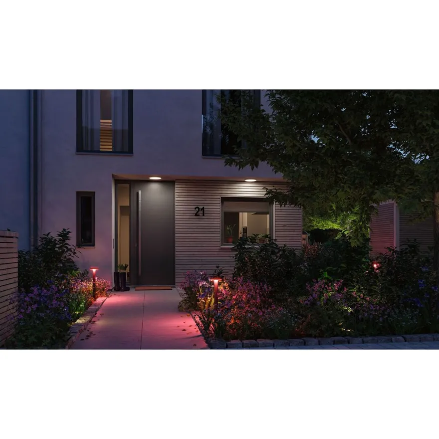 LED-pollarivalaisin Paulmann Plate, Smart Home Zigbee 3.0, IP44, 60cm, RGBW+, antrasiitti