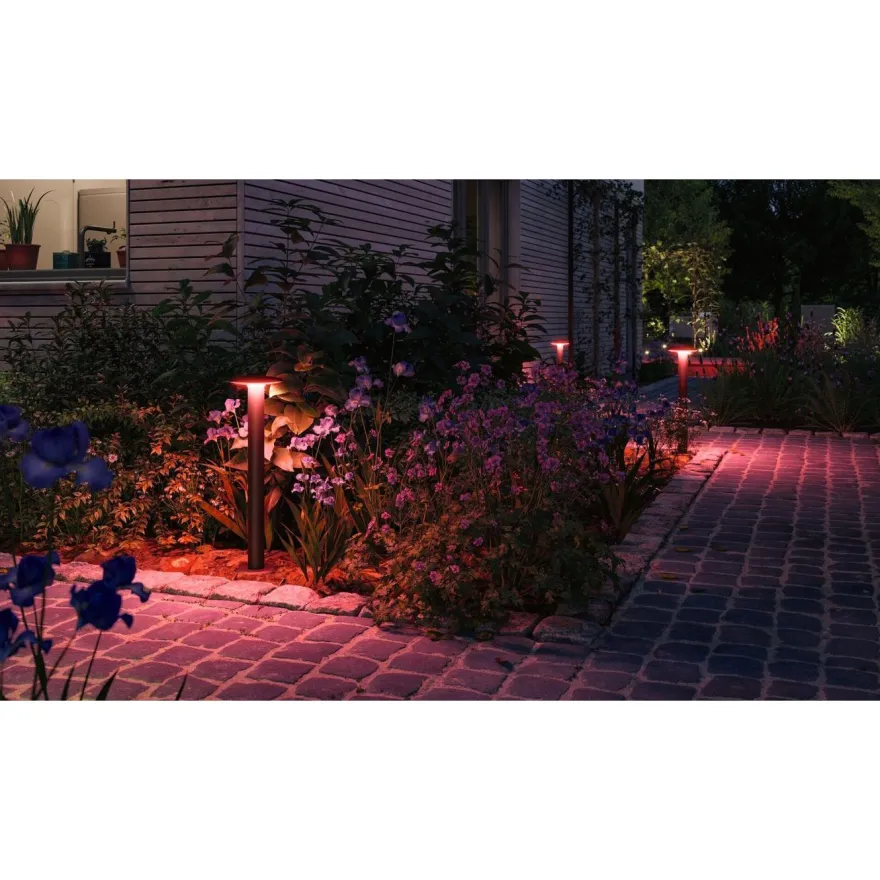 LED-pollarivalaisin Paulmann Plate, Smart Home Zigbee 3.0, IP44, 60cm, RGBW+, antrasiitti