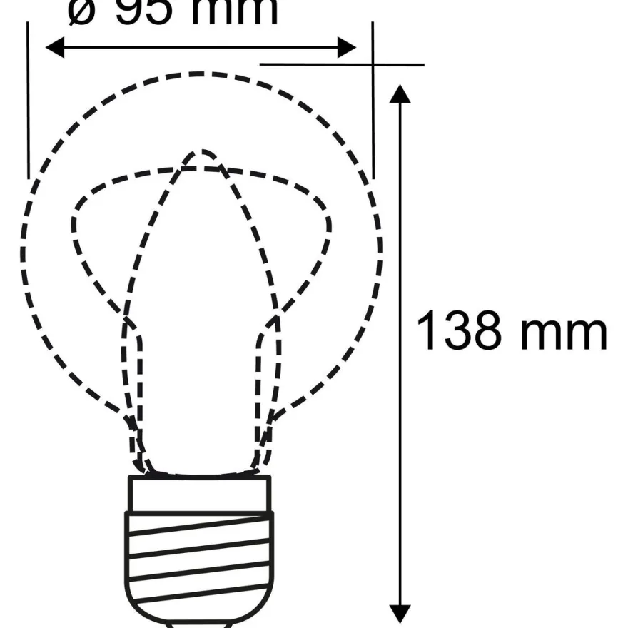 LED-pääpeililamppu Paulmann Modern Classic Edition Globe, E27, G95, 600lm, 6.5W, 2700K, himmennettävä, mattamusta