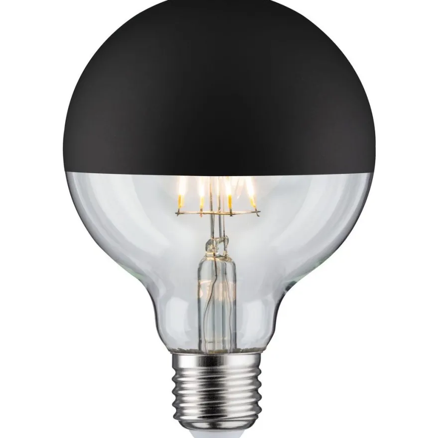 LED-pääpeililamppu Paulmann Modern Classic Edition Globe, E27, G95, 600lm, 6.5W, 2700K, himmennettävä, mattamusta
