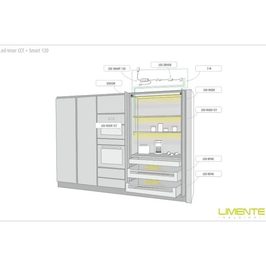 LED-profiili Limente LED-Inser 40 CCT, 2700-6000K, 4m, 29W, alumiini