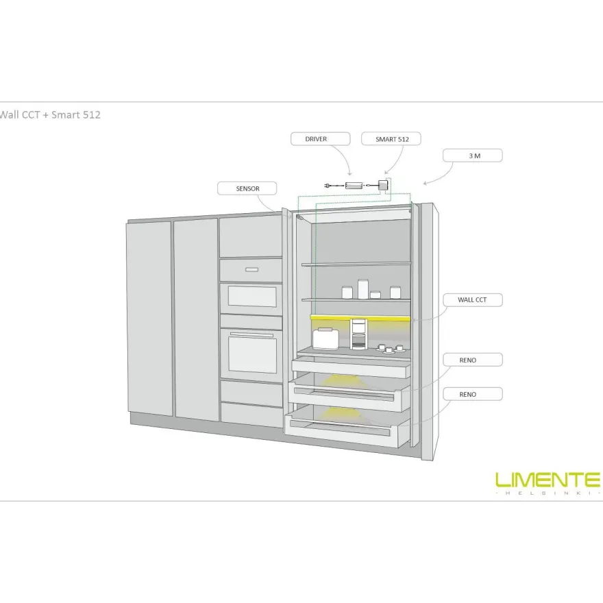 LED-profiili Limente LED-Wall 40 CCT, 2700-6000K, 4m, 29W, alumiini