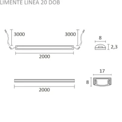 LED-profiili Limente Linea DOB 24V, eri vaihtoehtoja