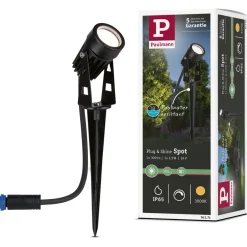 LED-puutarhaspotti Paulmann Plug & Shine maapiikki IP65 3000K 3.5W musta