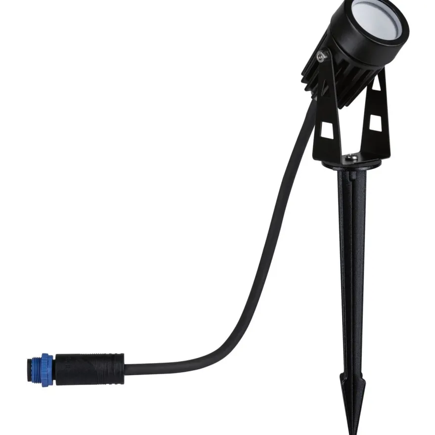 LED-puutarhaspotti Paulmann Plug & Shine maapiikki IP65 3000K 3.5W musta