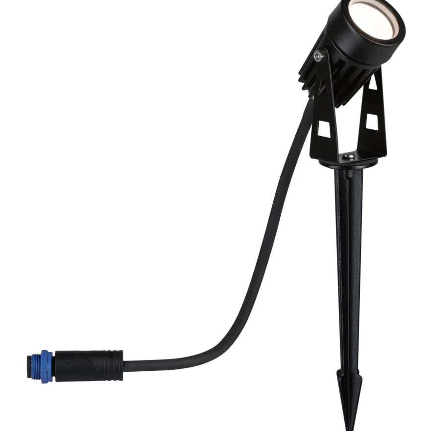 LED-puutarhaspotti Paulmann Plug & Shine maapiikki IP65 3000K 3.5W musta