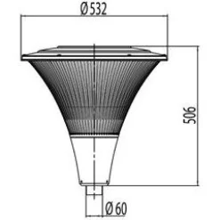 LED-pylväsvalaisin Ensto Opera Deco OPD530LHH, 38W/840, helmenharmaa, akryylikuvulla