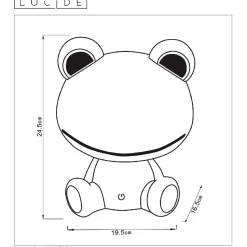 LED-pöytävalaisin Lucide Dodo Sammakko, 19x16x30cm, 3W, himmennettävä, vihreä