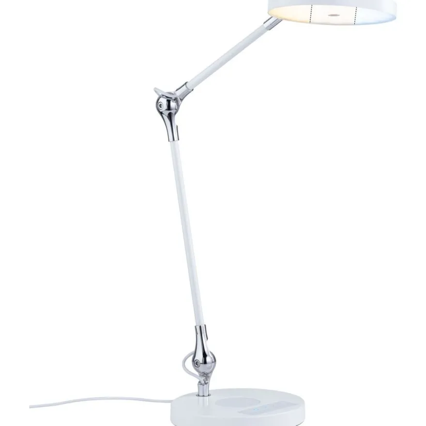LED-pöytävalaisin Paulmann Numis Qi, 1000lm, 11W, himmennettävä, säädettävä värilämpötila, valkoinen