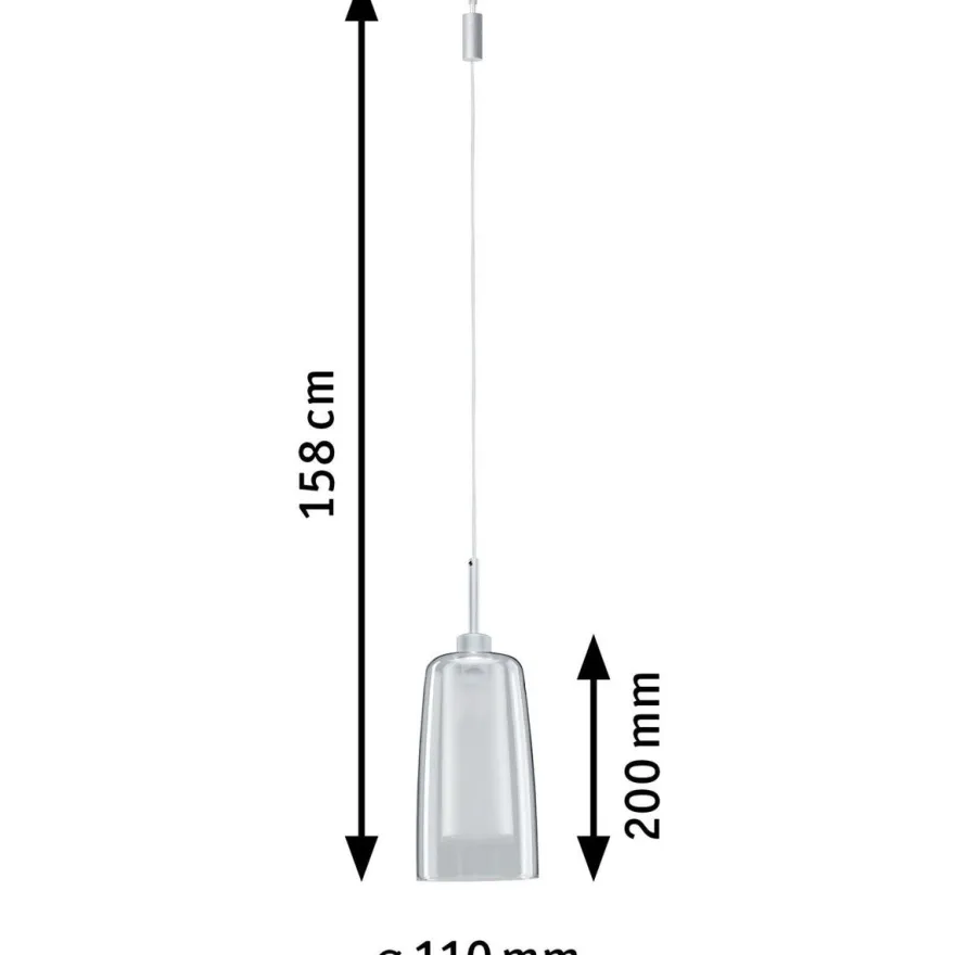 LED-Riippuvalaisin kiskoon Paulmann URail Arido, kirkas