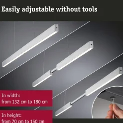 LED-riippuvalaisin Paulmann Aptare säädettävä leveys ja korkeus 2700K 2050lm/2050lm 2x16.5/16.5W liikeohjattava himmennettävä