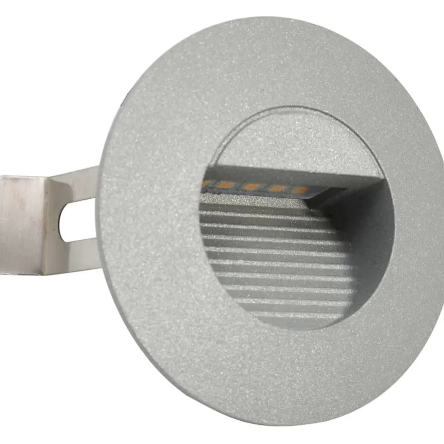 LED-seinävalaisimet ulkokäyttöön, 6 kpl, 5 W, hopea, pyöreä