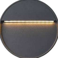 Led-seinävalaisimet ulkotiloihin 2 kpl 3 w musta pyöreä