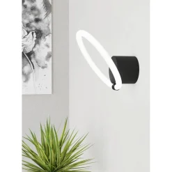 LED-Seinävalaisin Eglo Caranacoa, 11.5W, Ø26cm, musta/valkoinen