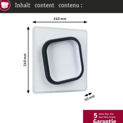 LED-seinävalaisin Paulmann 2Form 24x24cm 4000K 1600lm/1125lm 13/9W valkoinen/musta