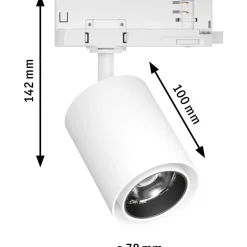 LED-spottivalaisin kiskoon Paulmann ProRail3 Kratos, 50°, 9W, eri vaihtoehtoja