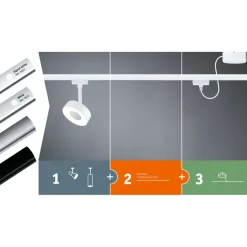 LED-spottivalaisin kiskoon Paulmann URail Smart Home Zigbee 3.0 Hildor, Ø18cm, 500lm, 7.5W, RGBW+, himmennettävä, 230V