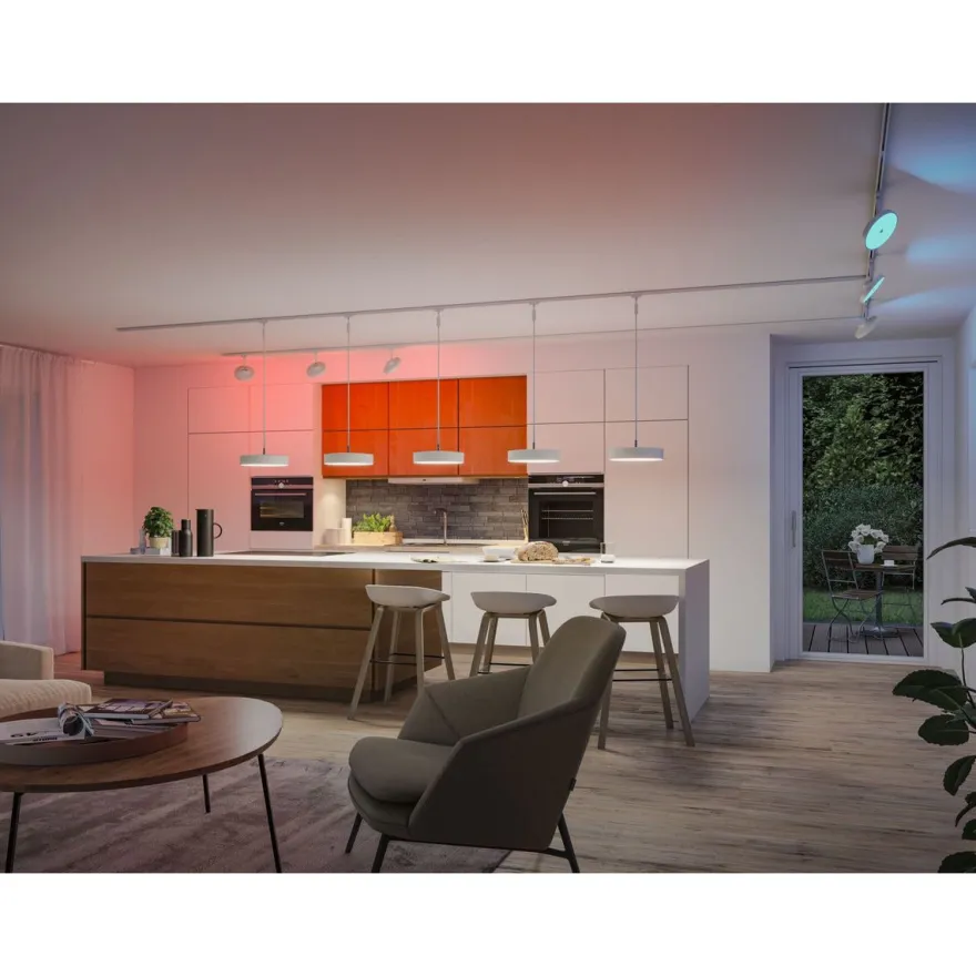 LED-spottivalaisin kiskoon Paulmann URail Smart Home Zigbee 3.0 Hildor, Ø18cm, 500lm, 7.5W, RGBW+, himmennettävä, 230V