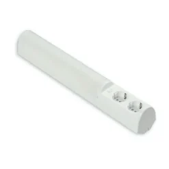 LED-työpistevalaisin Ensto Ali, AL13211LED/DW, 6W/8DW, 475mm, 2-osainen pistorasia + kytkin, valkoinen