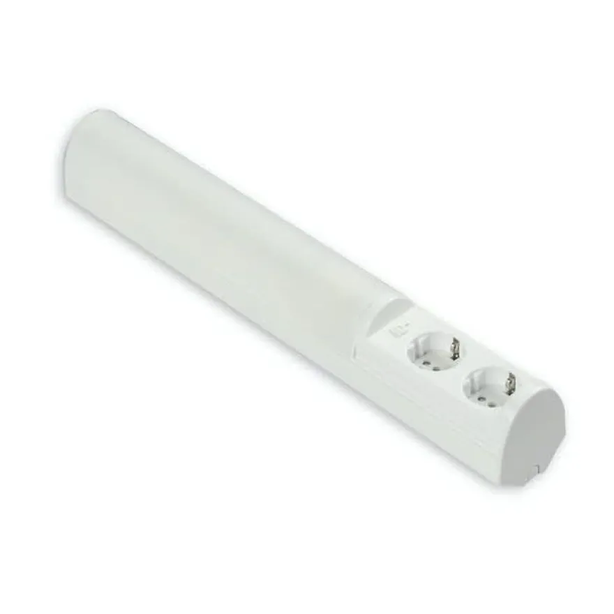 LED-työpistevalaisin Ensto Ali, AL13211LED/DW, 6W/8DW, 475mm, 2-osainen pistorasia + kytkin, valkoinen