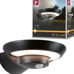 LED-ulkoseinävalaisin aurinkokennolla Paulmann Bordola, IP44, 3000K, hämärätunnistin, antrasiitti