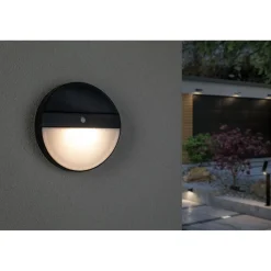 LED-ulkoseinävalaisin aurinkokennolla Paulmann Elios, IP44, 3000K, liiketunnistin, antrasiitti