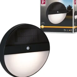 LED-ulkoseinävalaisin aurinkokennolla Paulmann Elios, IP44, 3000K, liiketunnistin, antrasiitti