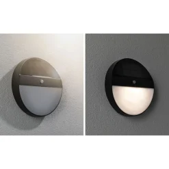 LED-ulkoseinävalaisin aurinkokennolla Paulmann Elios, IP44, 3000K, liiketunnistin, antrasiitti
