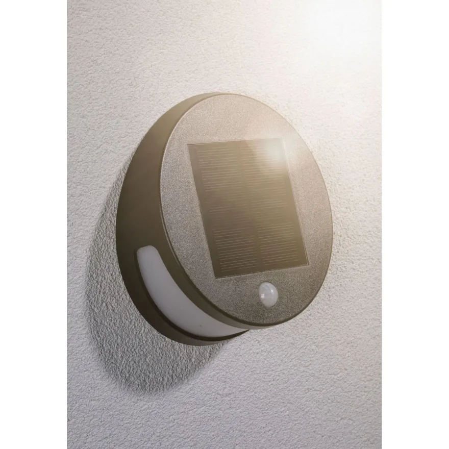 LED-ulkoseinävalaisin aurinkokennolla Paulmann Helena, IP44, 3000K, liiketunnistin, antrasiitti