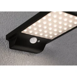 LED-ulkoseinävalaisin aurinkokennolla Paulmann Solveig, IP44, 3000K, liike- ja hämärätunnistin, musta