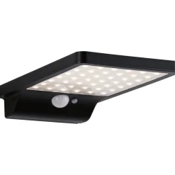 LED-ulkoseinävalaisin aurinkokennolla Paulmann Solveig, IP44, 3000K, liike- ja hämärätunnistin, musta