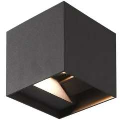 LED-ulkoseinävalaisin FTLIGHT Iina, 2x5W, eri valonvärejä, 570lm, säädettävä keila, musta