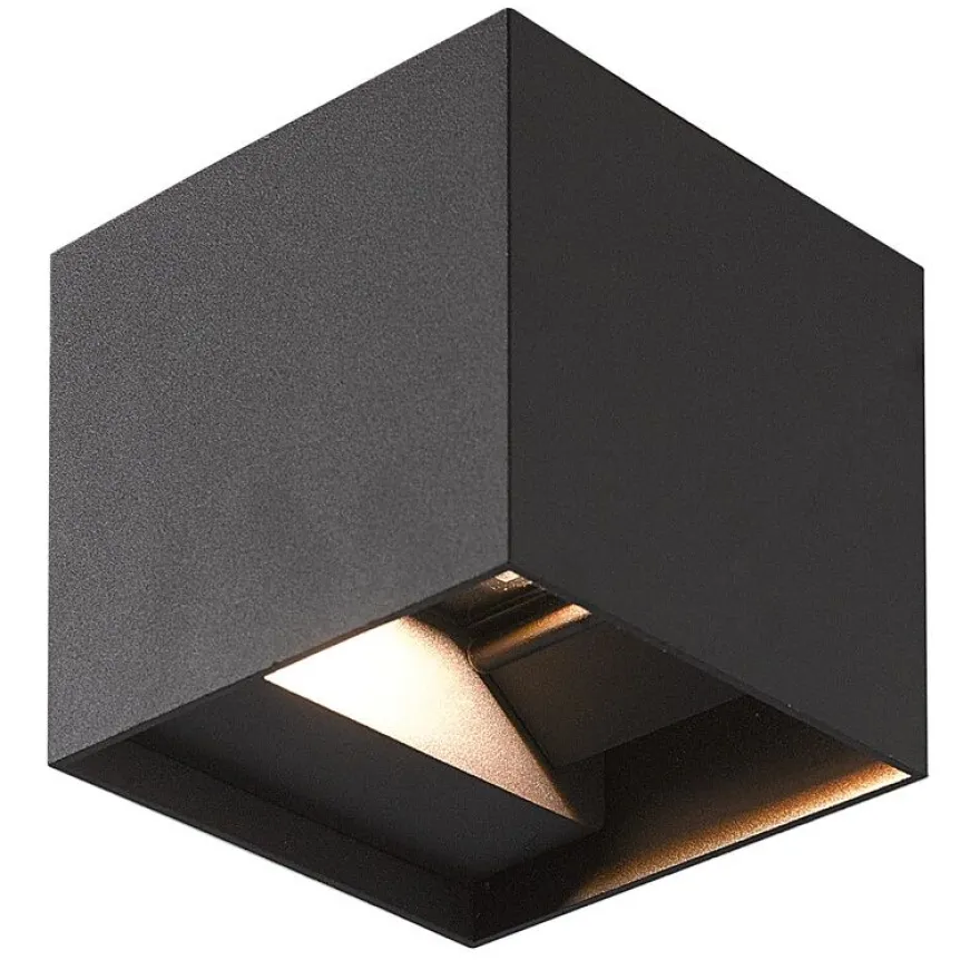 LED-ulkoseinävalaisin FTLIGHT Iina, 2x5W, eri valonvärejä, 570lm, säädettävä keila, musta