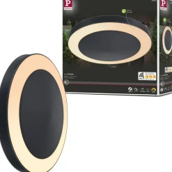 LED-ulkoseinävalaisin hämärätunnistimella Paulmann Circula, Smart Home Zigbee 3.0, IP44, 32cm, antrasiitti