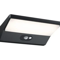 LED-ulkoseinävalaisin liiketunnistimella Paulmann Ronea, IP44, 18x25cm, 7.4W, 3000K, tummanharmaa