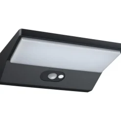LED-ulkoseinävalaisin liiketunnistimella Paulmann Ronea, IP44, 18x25cm, 7.4W, 3000K, tummanharmaa