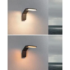 LED-ulkoseinävalaisin liiketunnistimella Paulmann Zenera, IP44, 2200-3000K, korroosionkestävä, antrasiitti